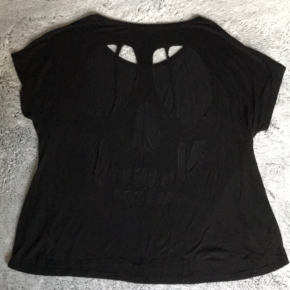 Brandy Melville Black Cutout Short Sleeve Tee